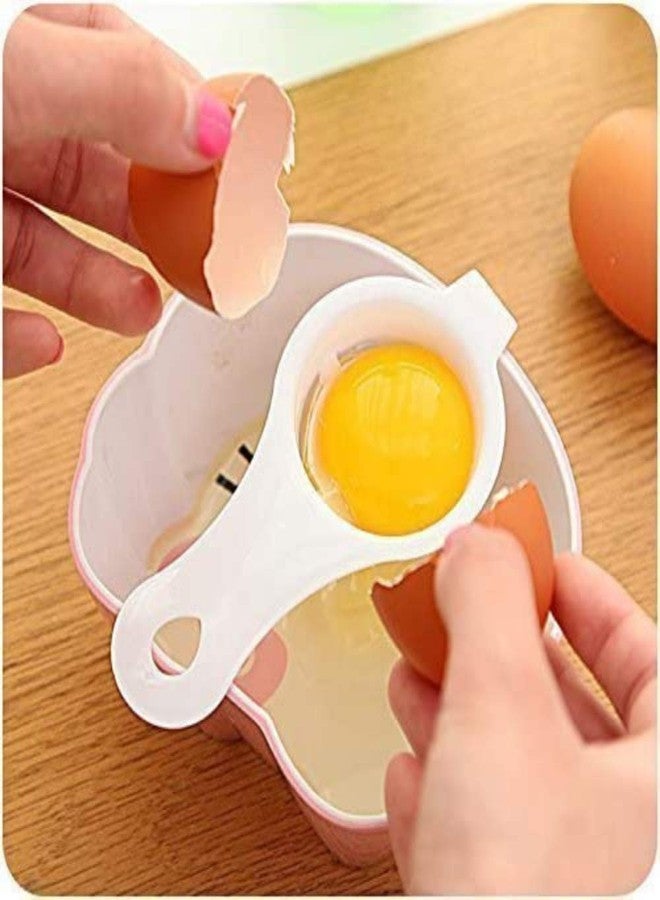 CONNECTWIDE STORE77 2Pcs Pack: Plastic Egg Yolk Separator, Stainless Steel Egg, Milk Frother Whisk Blender Tool, Long Handled Separator Divider, Separate Protein and Egg Yolk, for Cooking Baking - Image 3